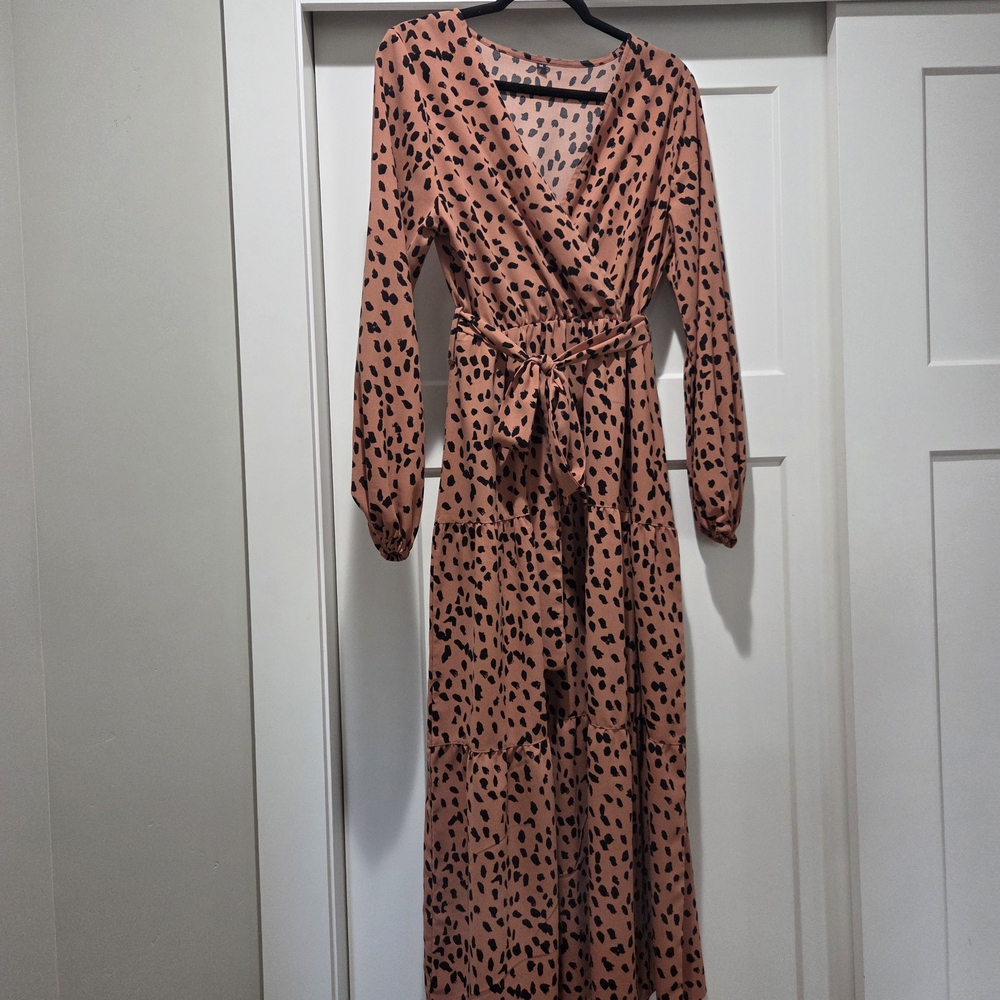 Leopard Print Wrap Dress